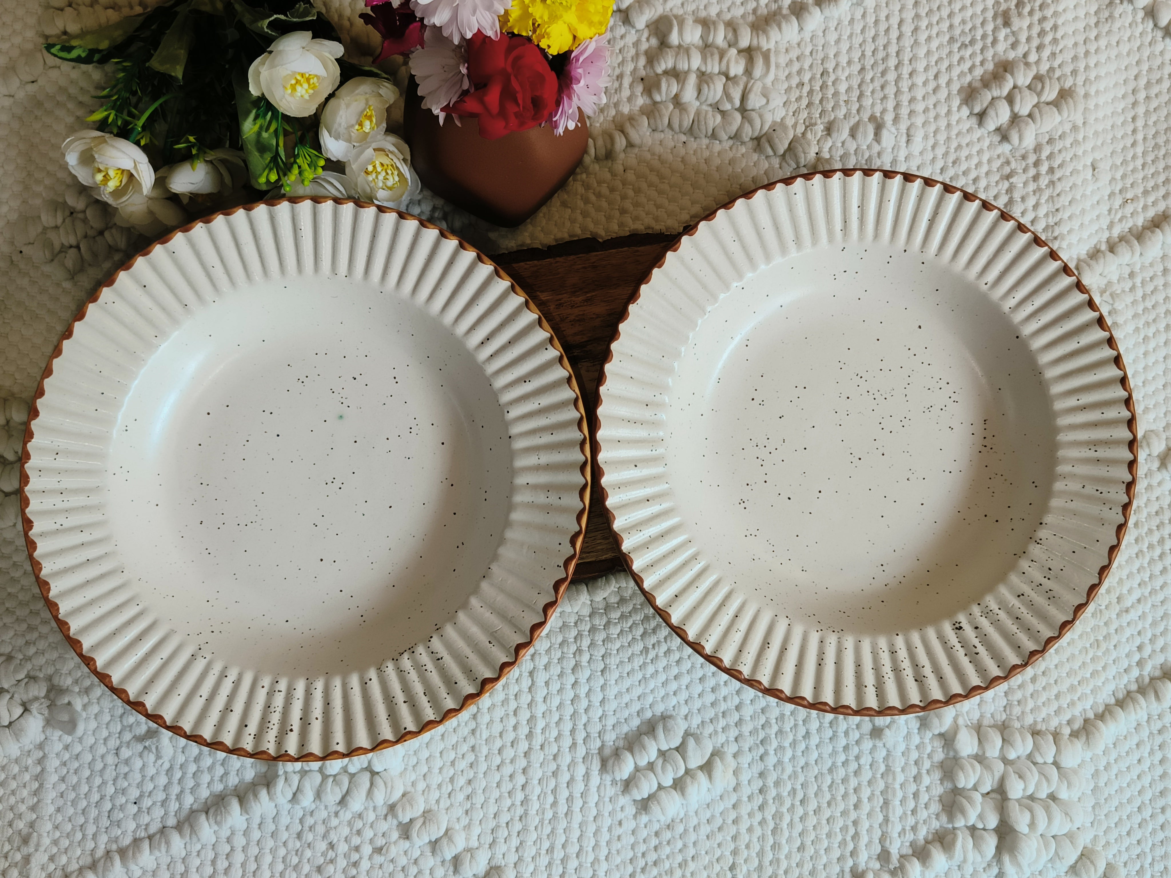 New white pasta plate set of 2