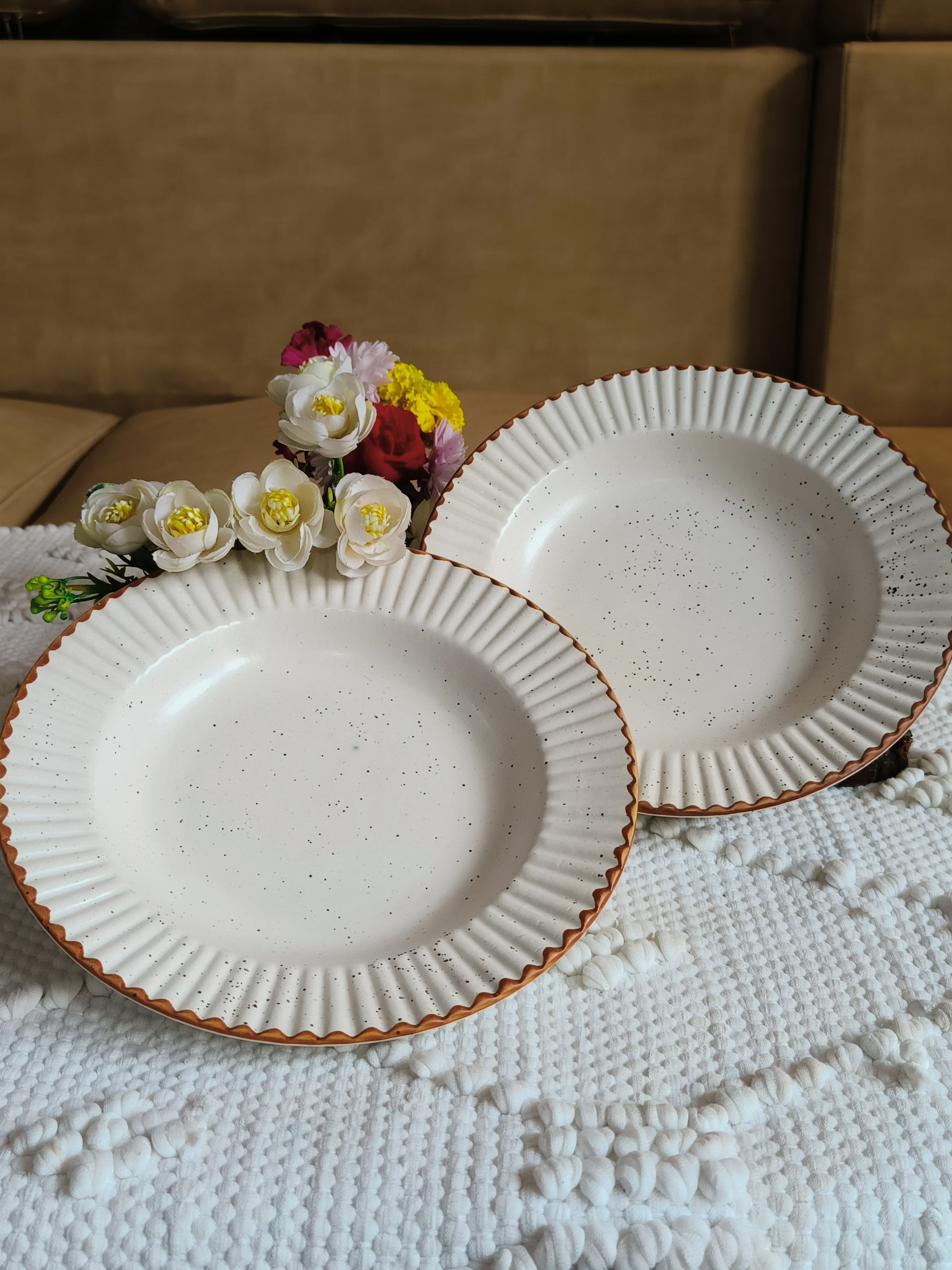 New white pasta plate set of 2