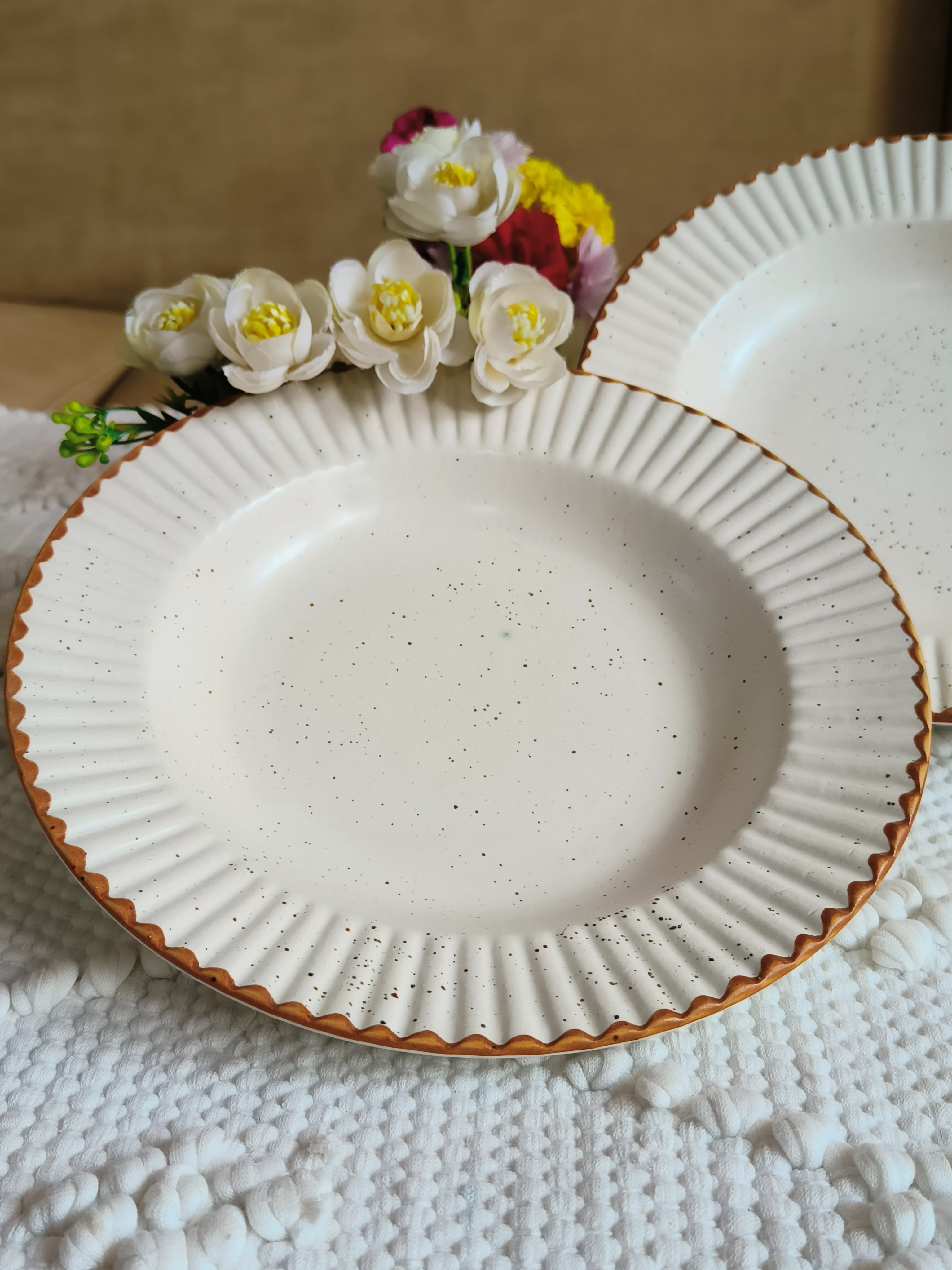 New white pasta plate set of 2