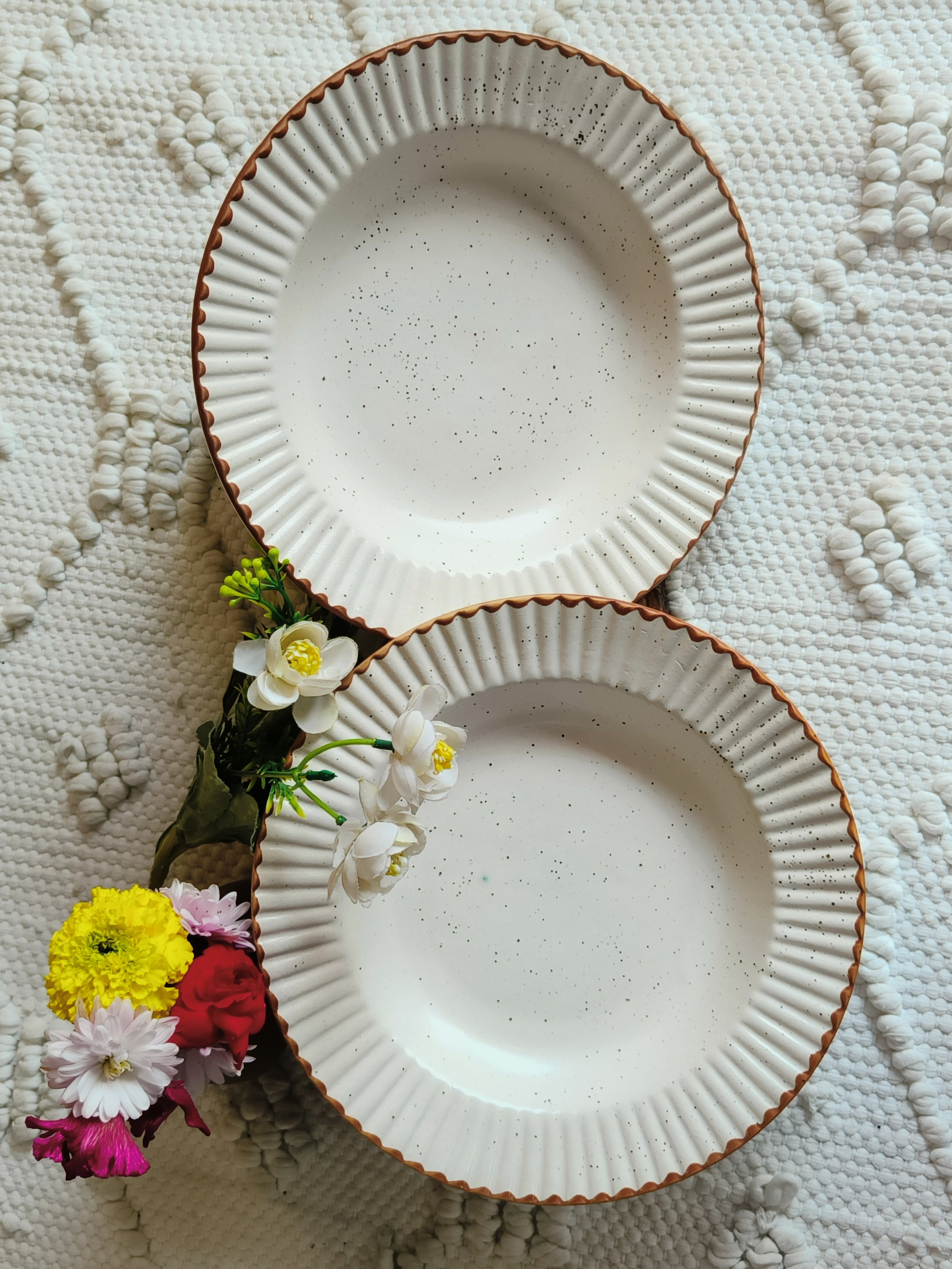 New white pasta plate set of 2