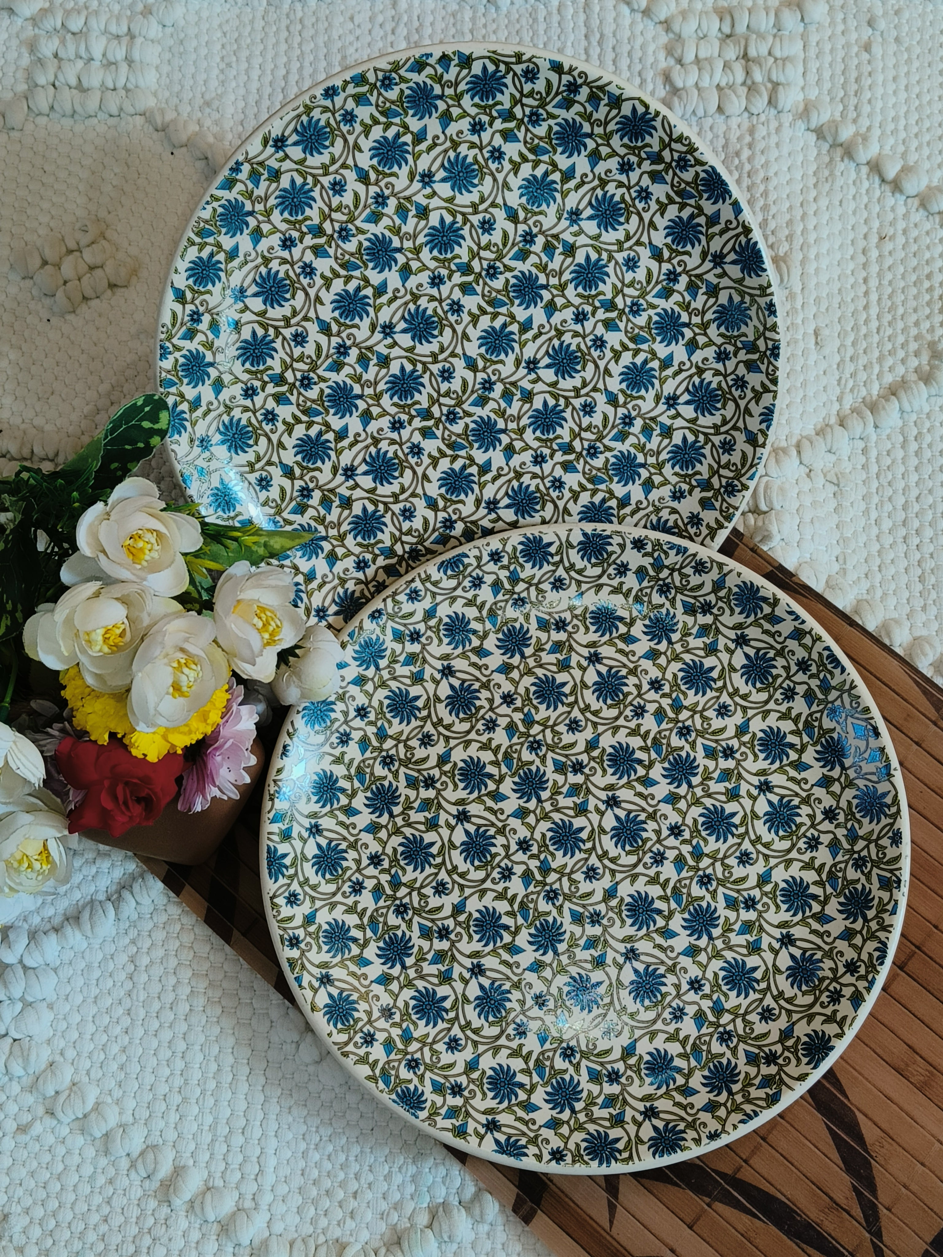 New Design dinner plate Floral casa set of 2