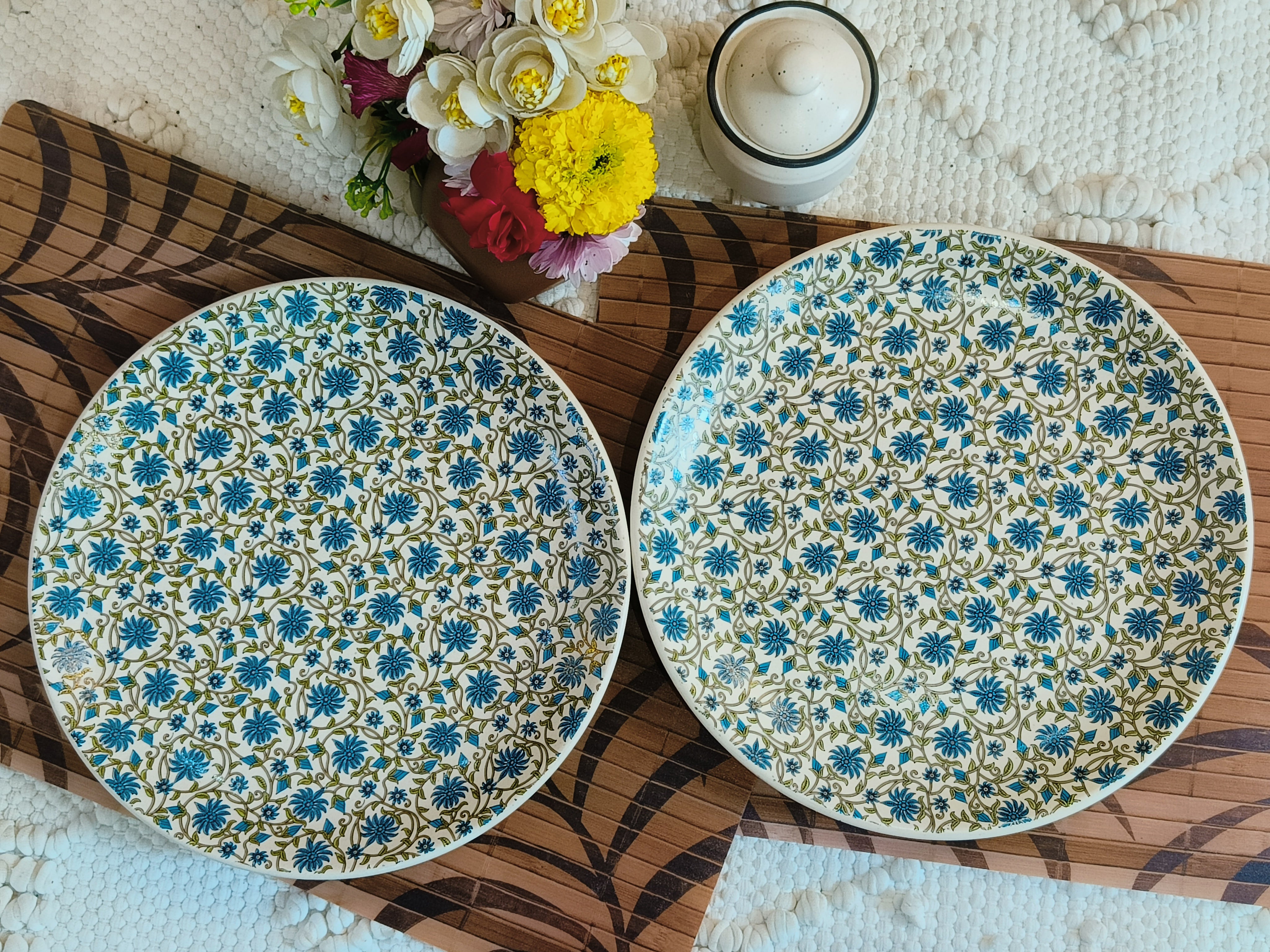 New Design dinner plate Floral casa set of 2