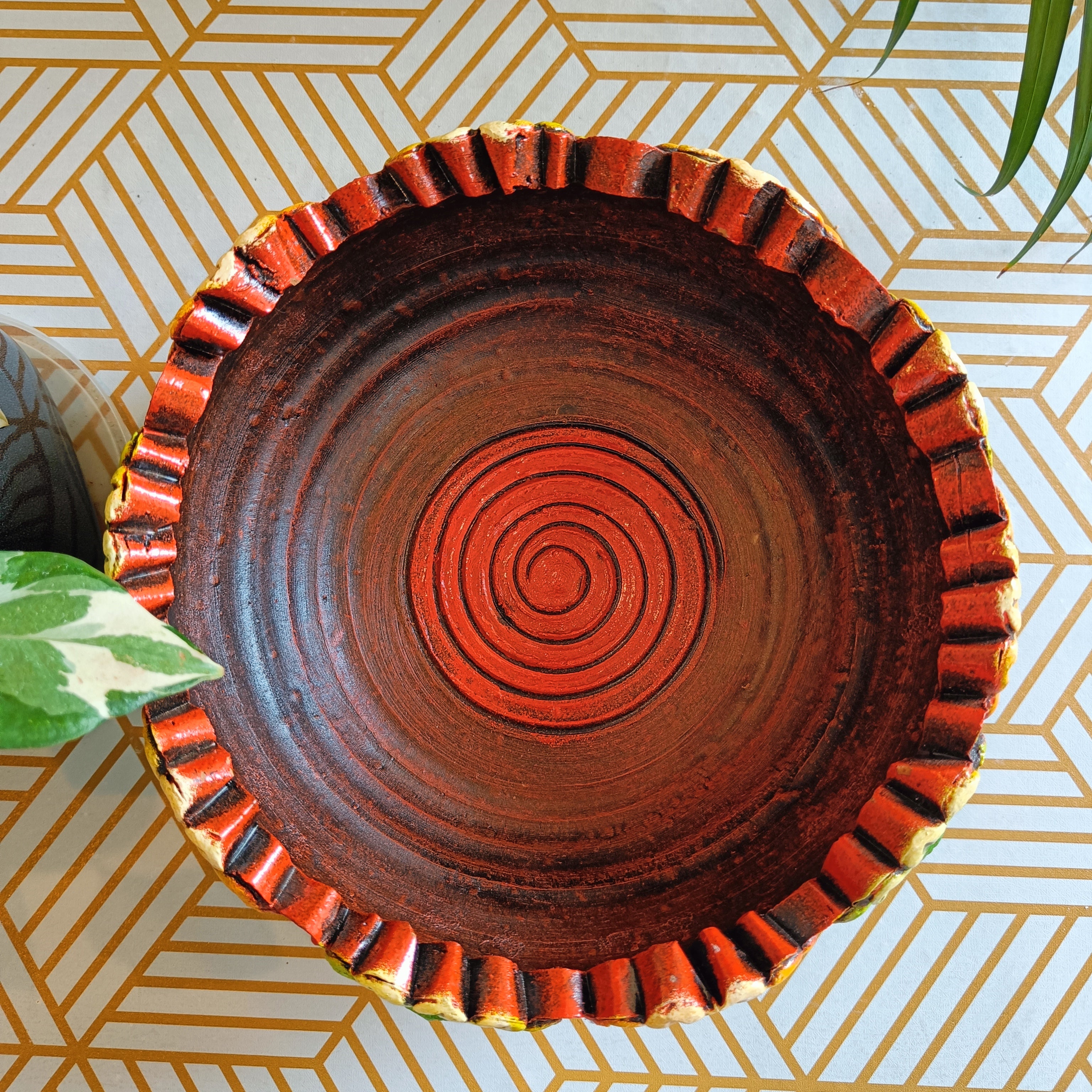 Terracotta Decorative Bowl, Urli, Flower Pot (Multi Color) (Medium)