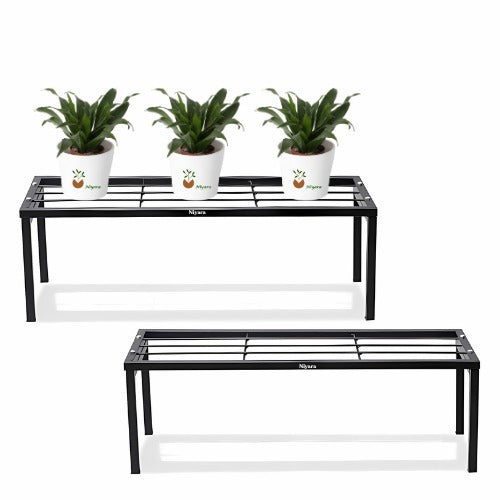 Metal Planter Stand Long 61 Cm/ 24 Inches) (Set Of 2 [ Height 8 Inch]