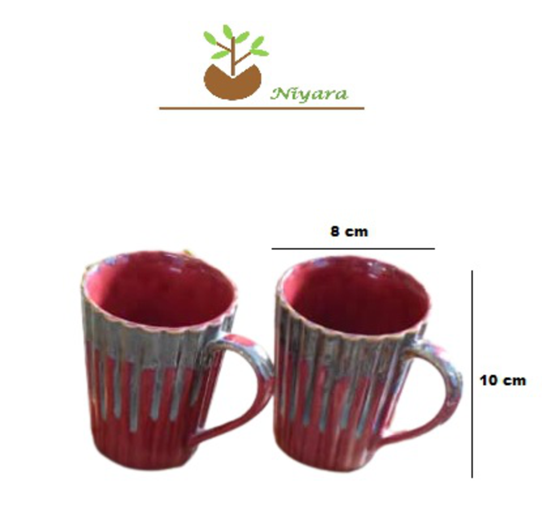Red Swag Mug Set of 2
