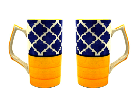 Shibori Yellow Beer Mug