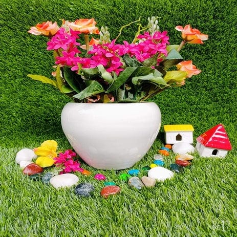 White Stylish Medium Ceramic Pots Planters